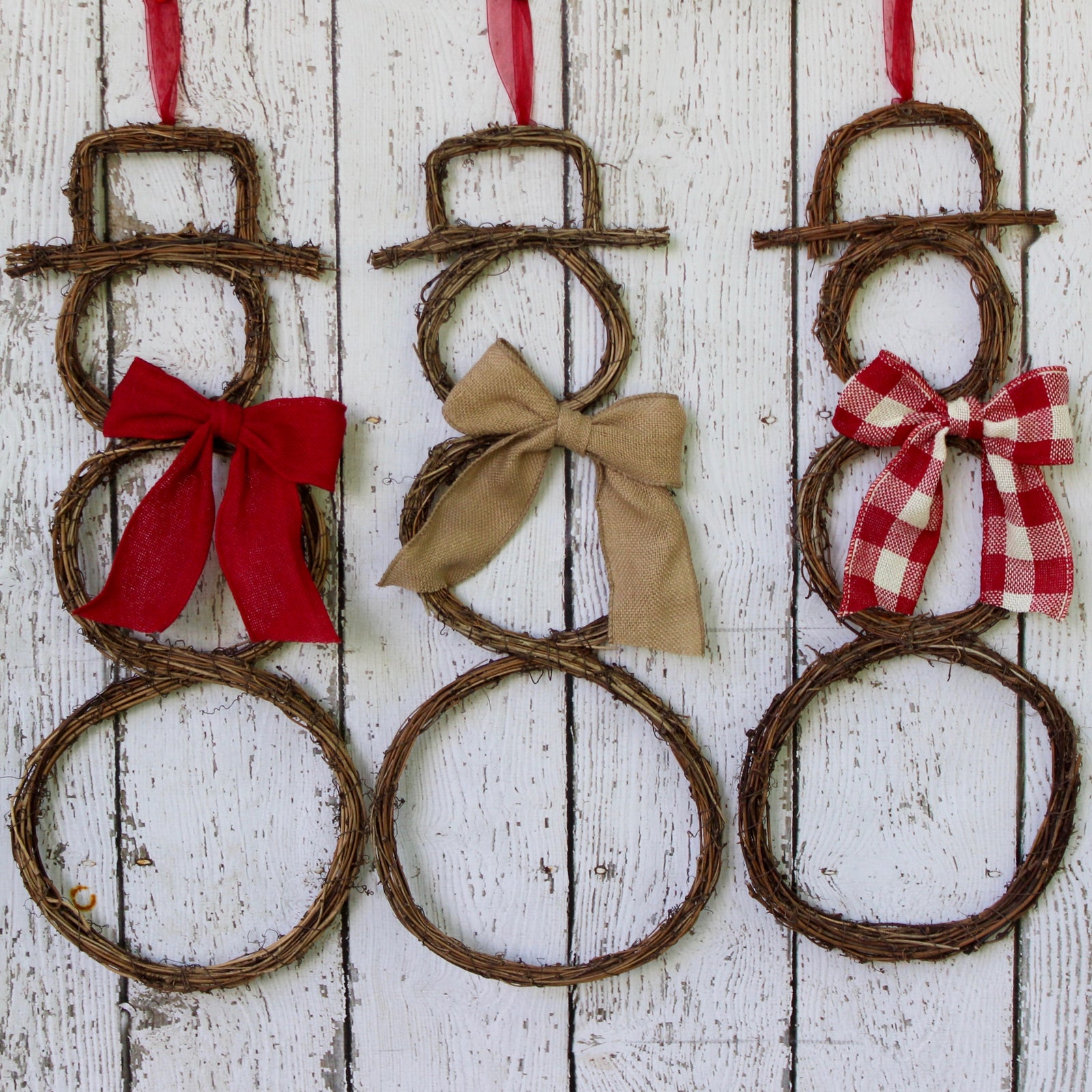 Grapevine Snowman Wreath