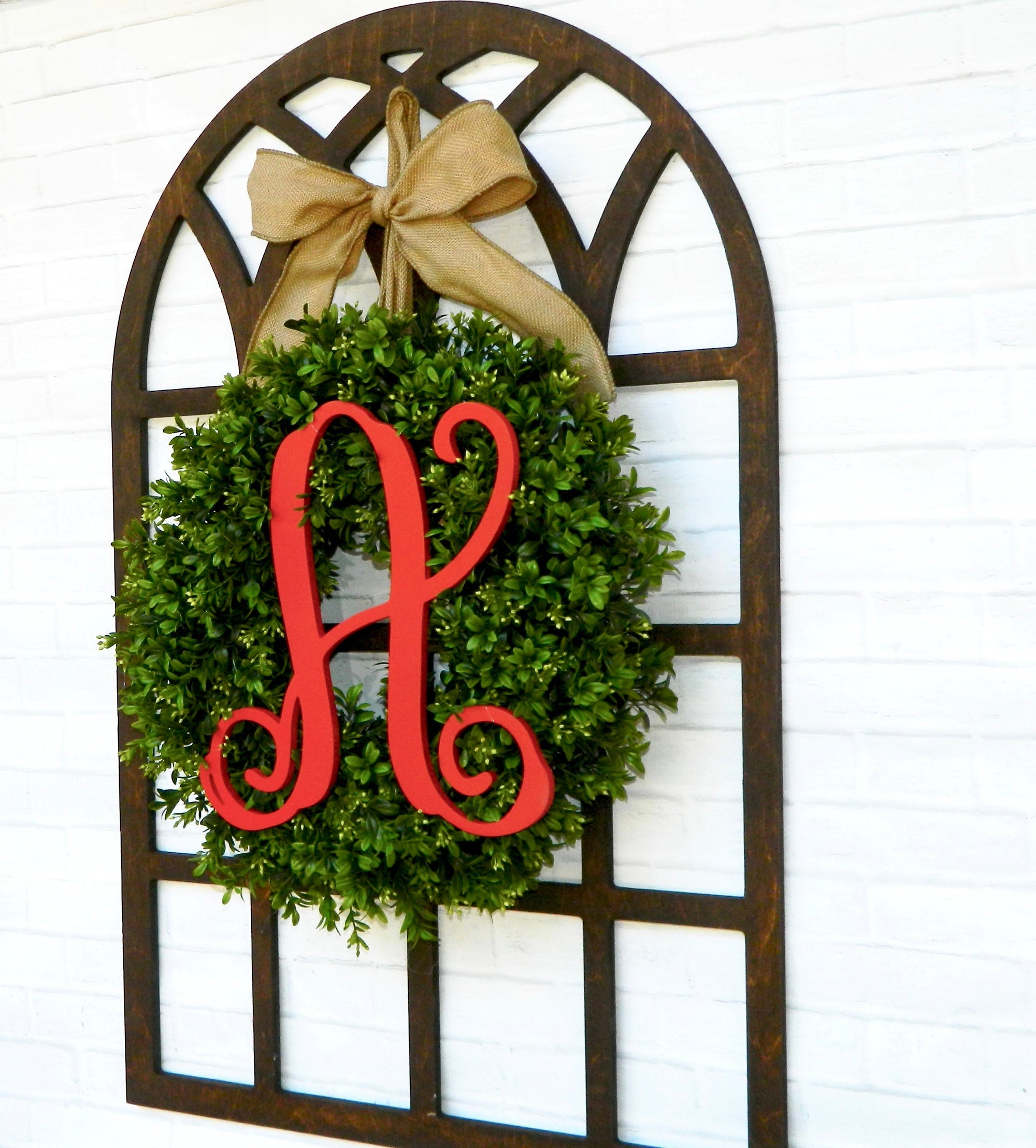 Monogram Boxwood Wreath with Bow