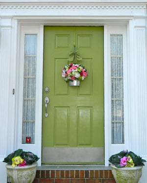 Peony Hydrangea Pail Door Hanger