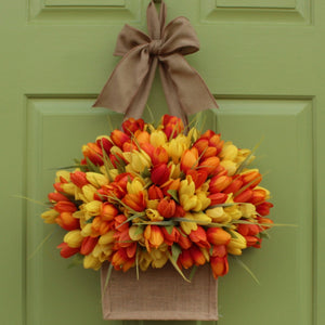 Burlap Tulip Door Hanger