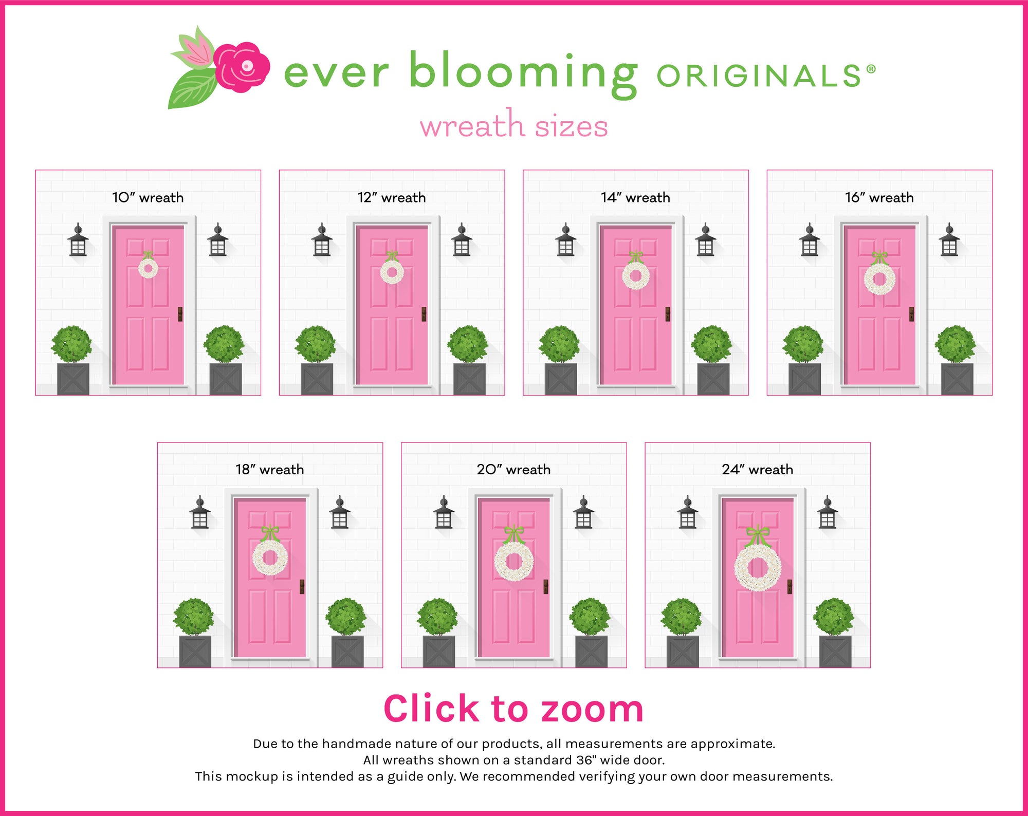 Pink Teal & Yellow Pip Berry Wreath with Bow