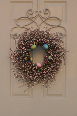 Primitive Easter Egg Wreath with Pip Berries