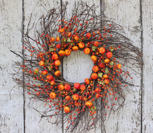 Primitive Halloween Wreath - Pumpkin Wreath - Fall Door Decoration - Pumpkin Door Wreath