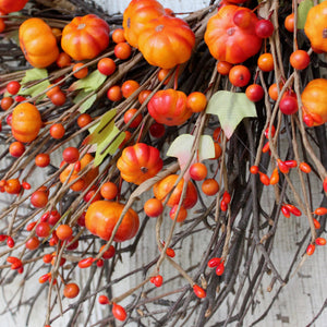 Primitive Halloween Wreath - Pumpkin Wreath - Fall Door Decoration - Pumpkin Door Wreath