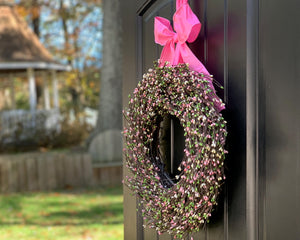 Easter Wreath - Spring Wreath - Pink Green Wreath