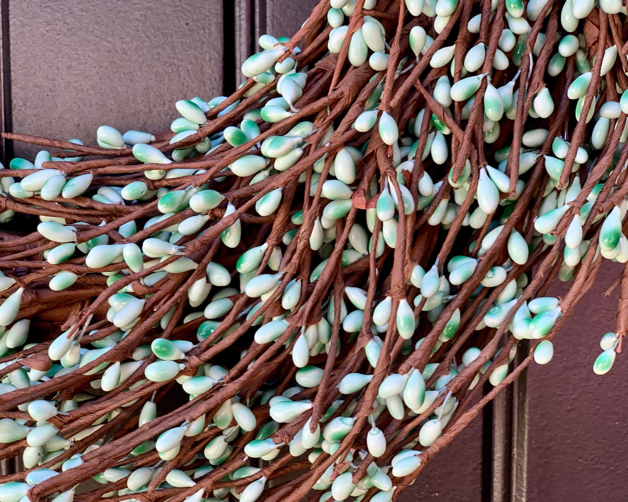 Teal Pip Berry Wreath with Bow