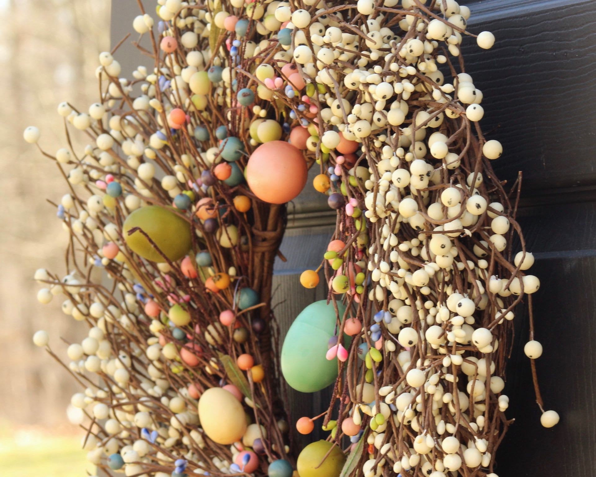 Easter Egg & Cream Berry Wreath