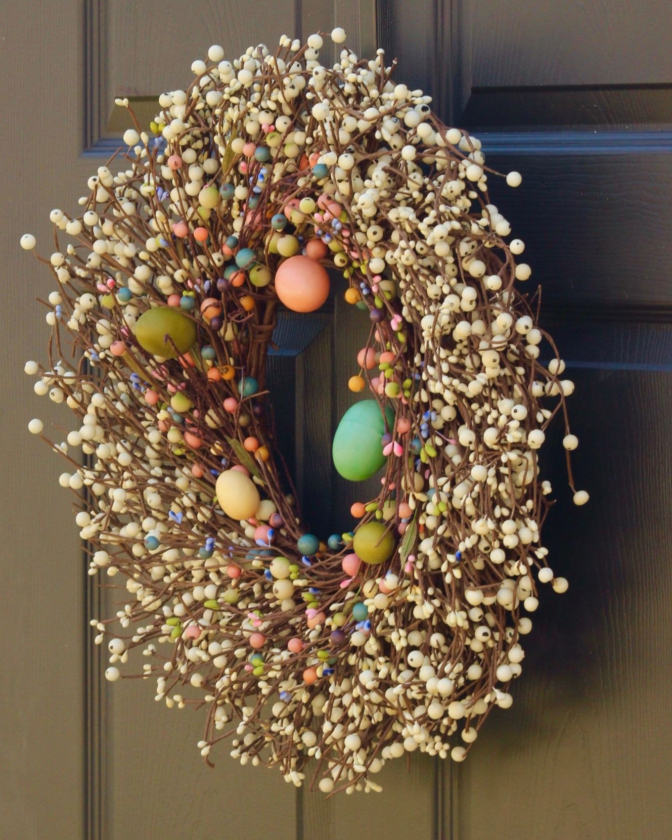 Easter Egg & Cream Berry Wreath