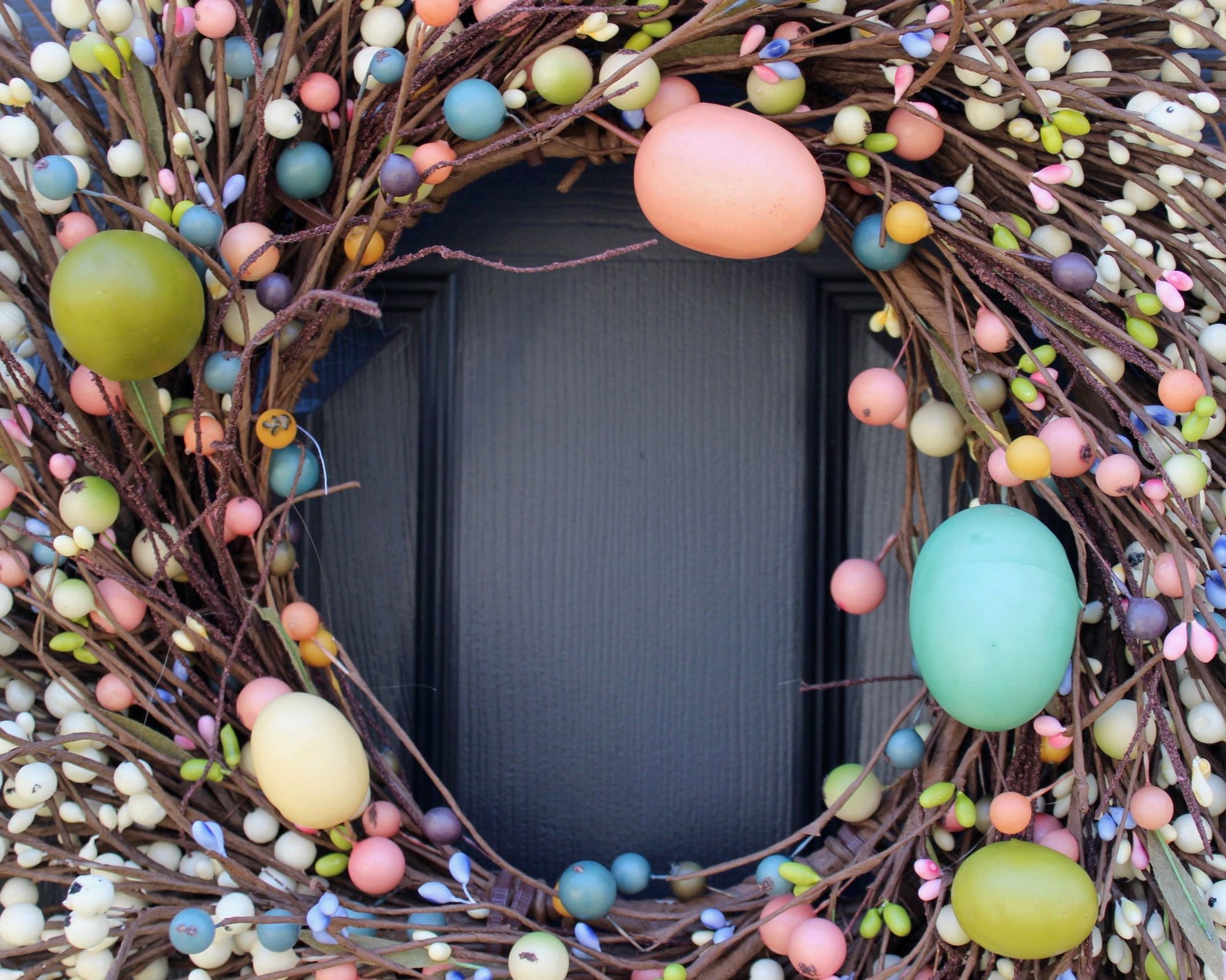 Easter Egg & Cream Berry Wreath