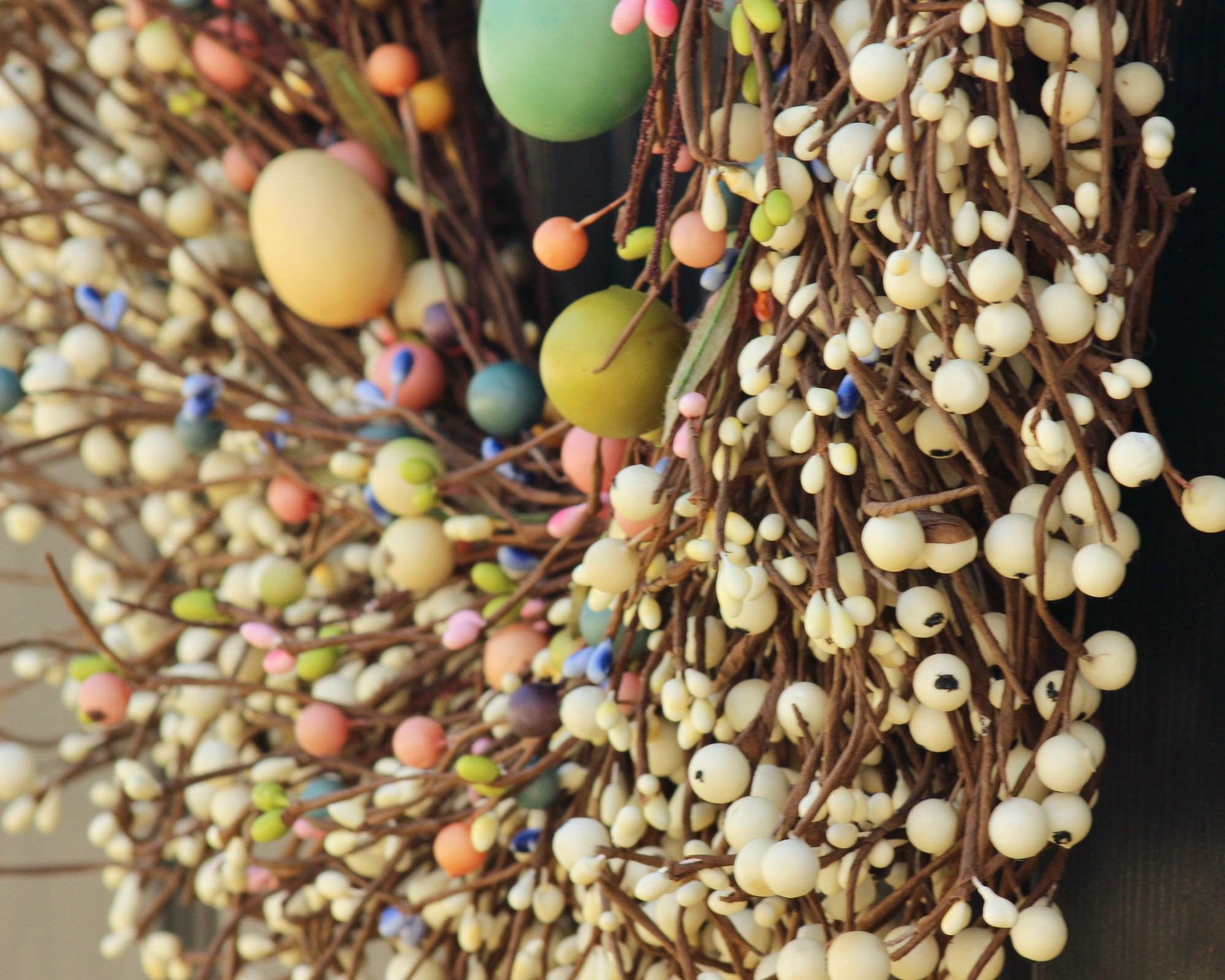 Easter Egg & Cream Berry Wreath