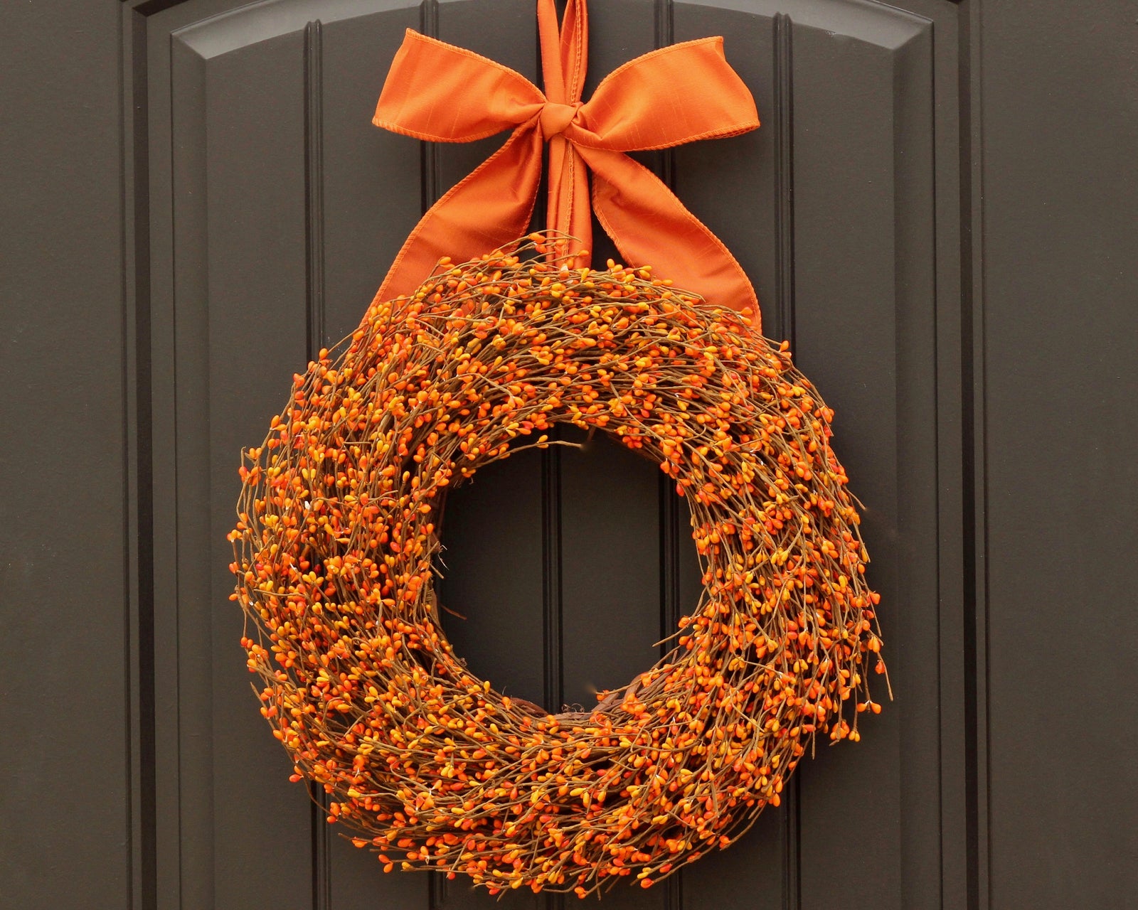 Shades of Orange Pip Berry Wreath