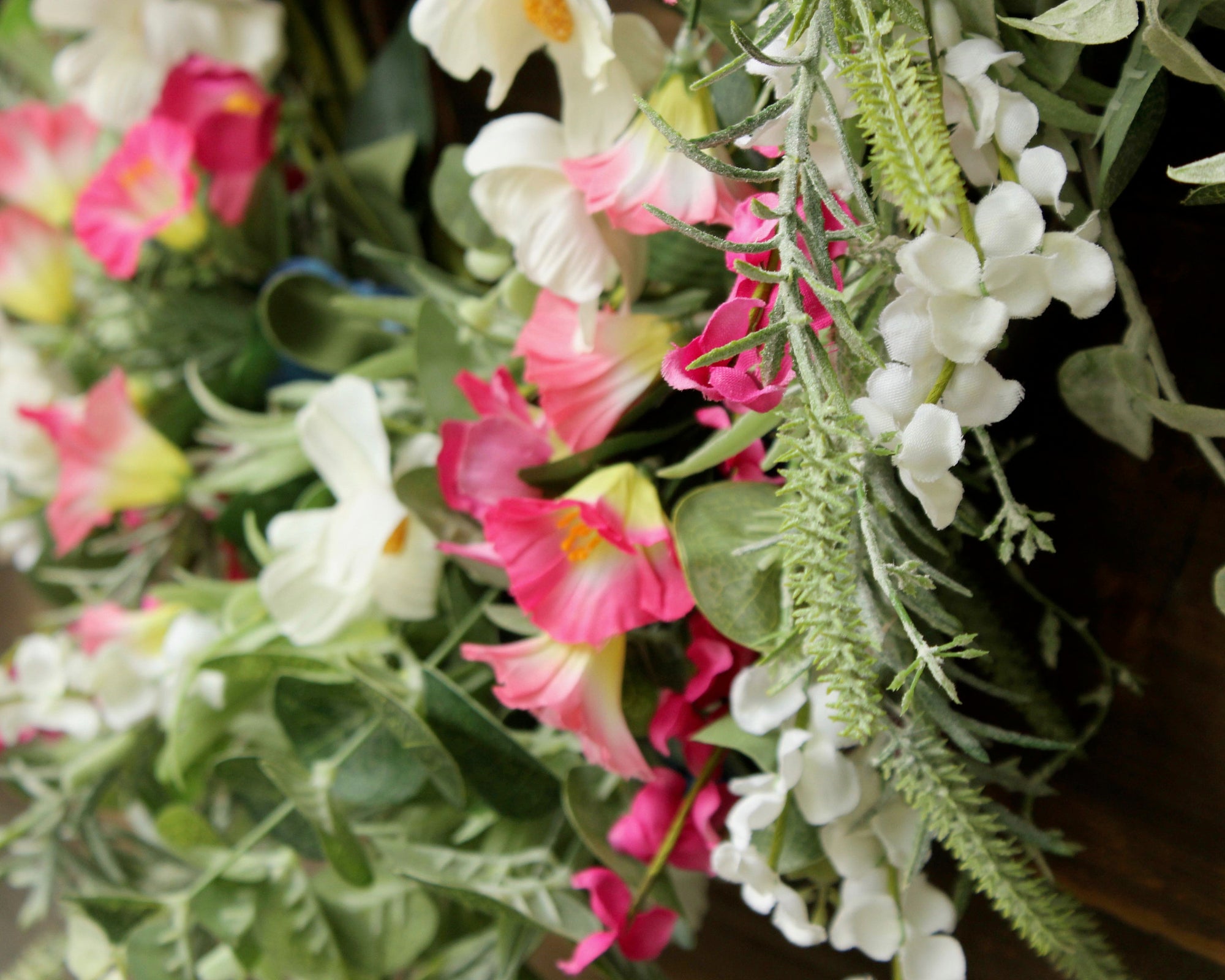 Summer Wreath - Floral Door Wreath- Farmhouse Wreath - Eucalyptus Wreath