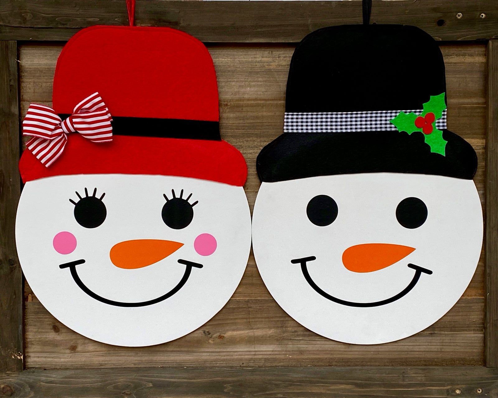 Holiday Decor, Holiday Wreath, Snowman Door Hanger, Christmas Door Decor