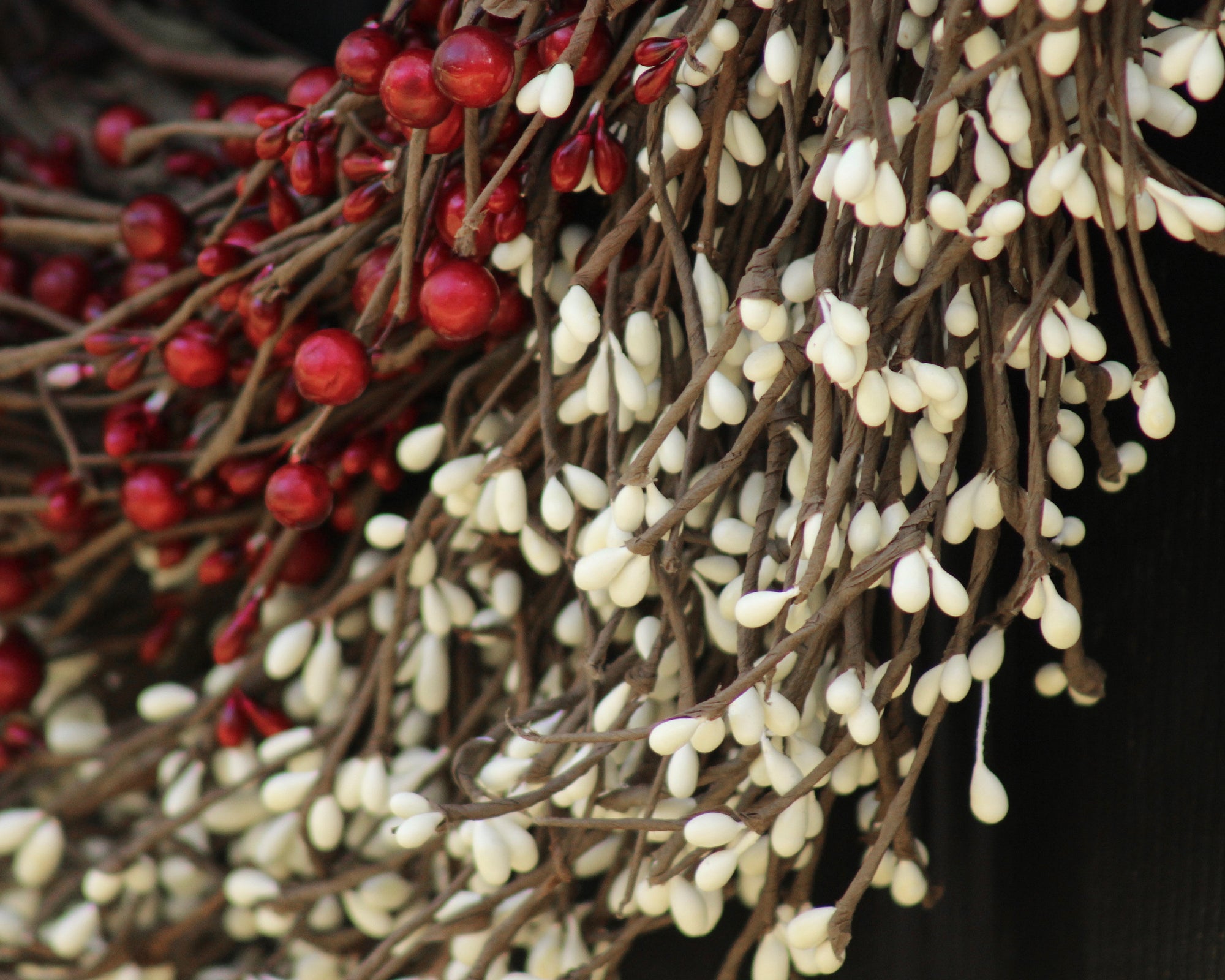 Holiday wreath, holiday decor, christmas wreath, gift for her, red and cream berry wreath, winter door decor