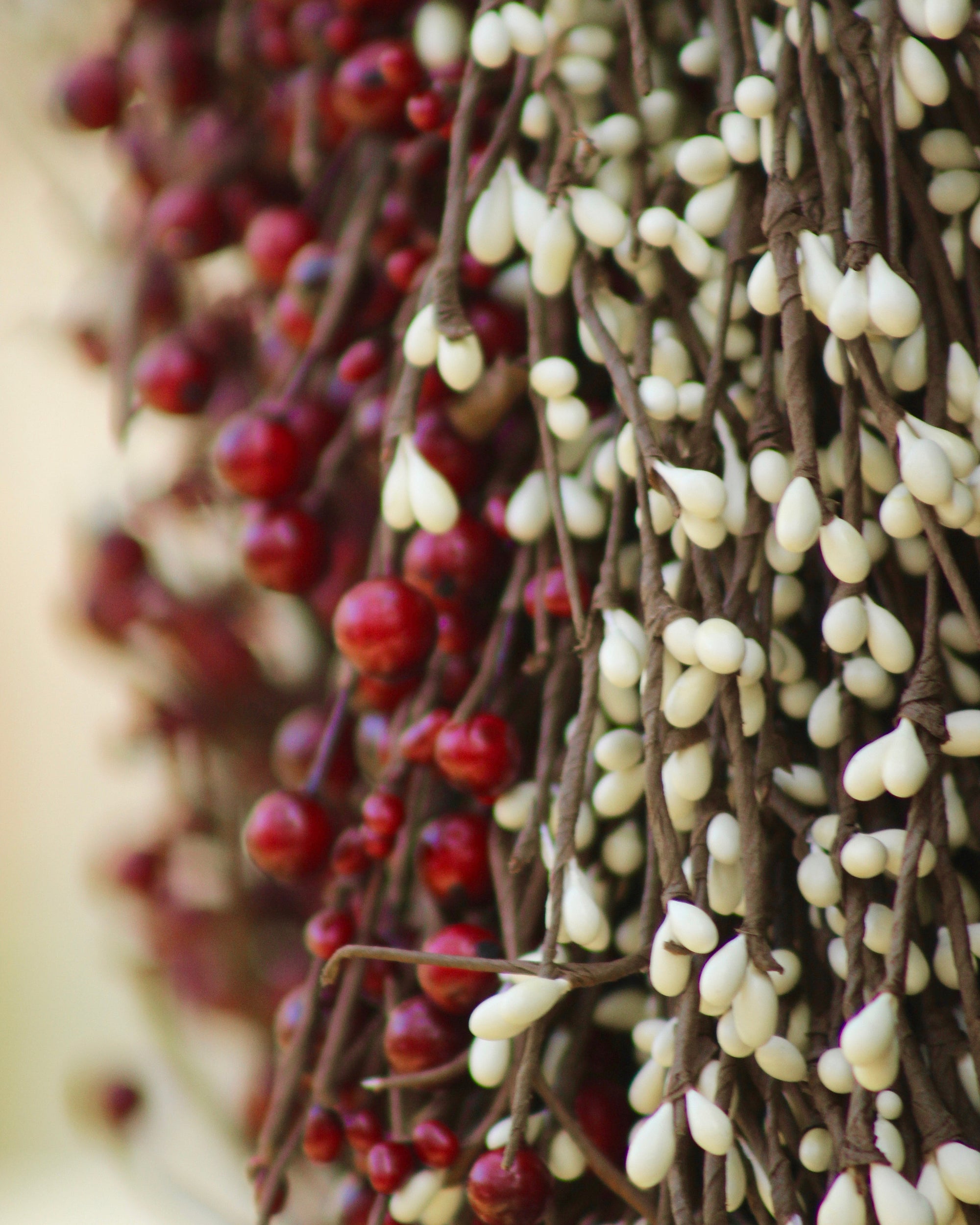 Holiday wreath, holiday decor, christmas wreath, gift for her, red and cream berry wreath, winter door decor