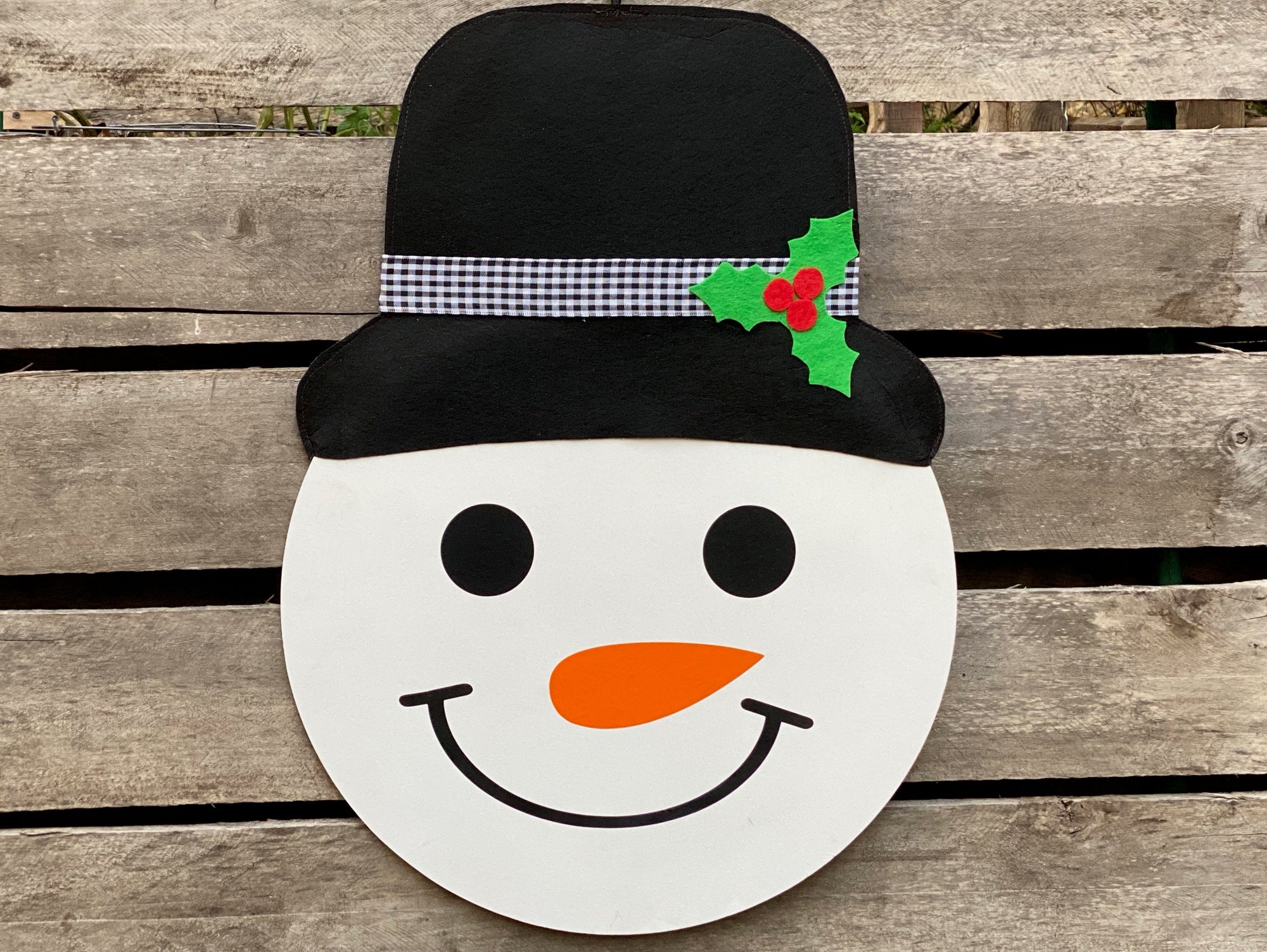 Holiday Decor, Holiday Wreath, Snowman Door Hanger, Christmas Door Decor