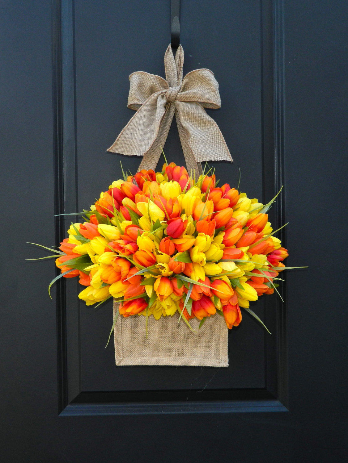 Burlap Tulip Door Hanger