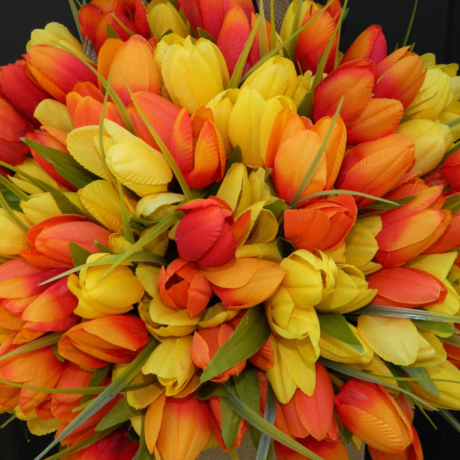 Burlap Tulip Door Hanger