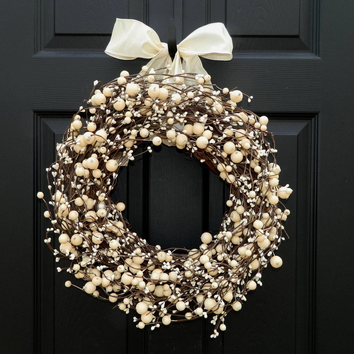 Cream Everyday Combo Berry Wreath with Bow