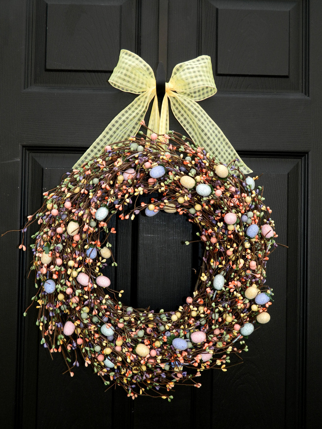 Easter Egg Wreath with Bow