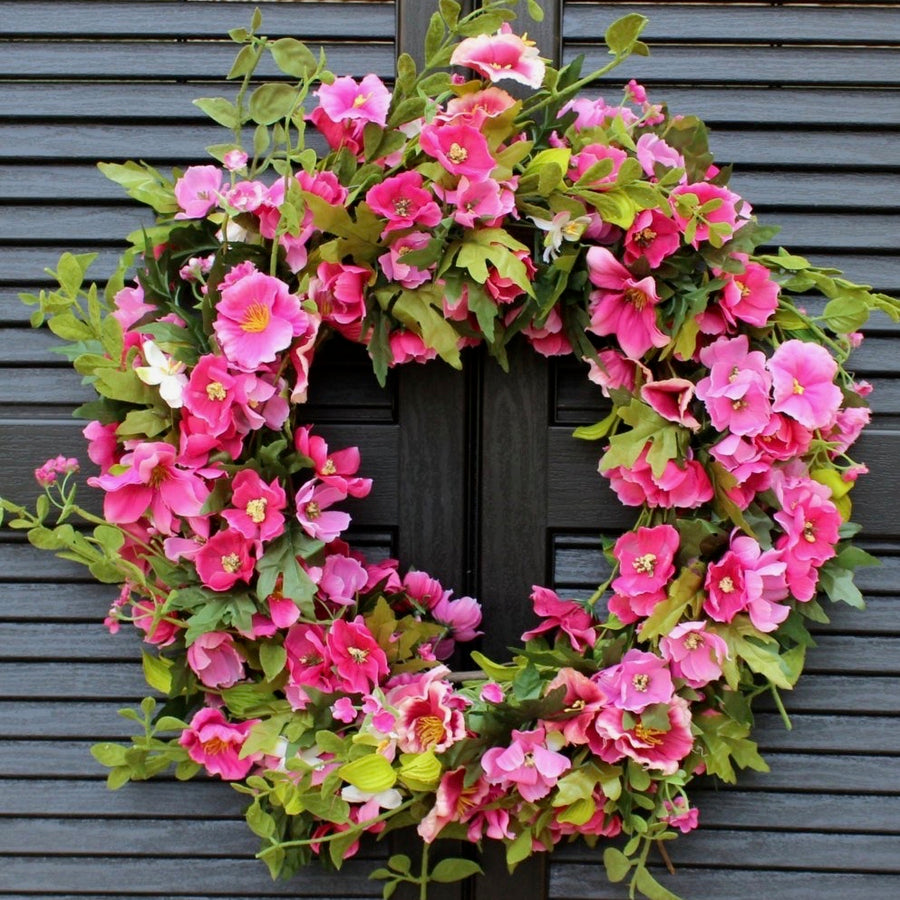 Pink Cosmos Floral Wreath