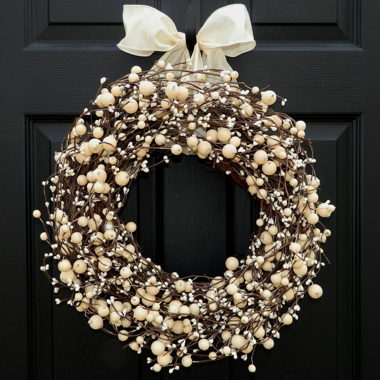Cream Everyday Combo Berry Wreath with Bow