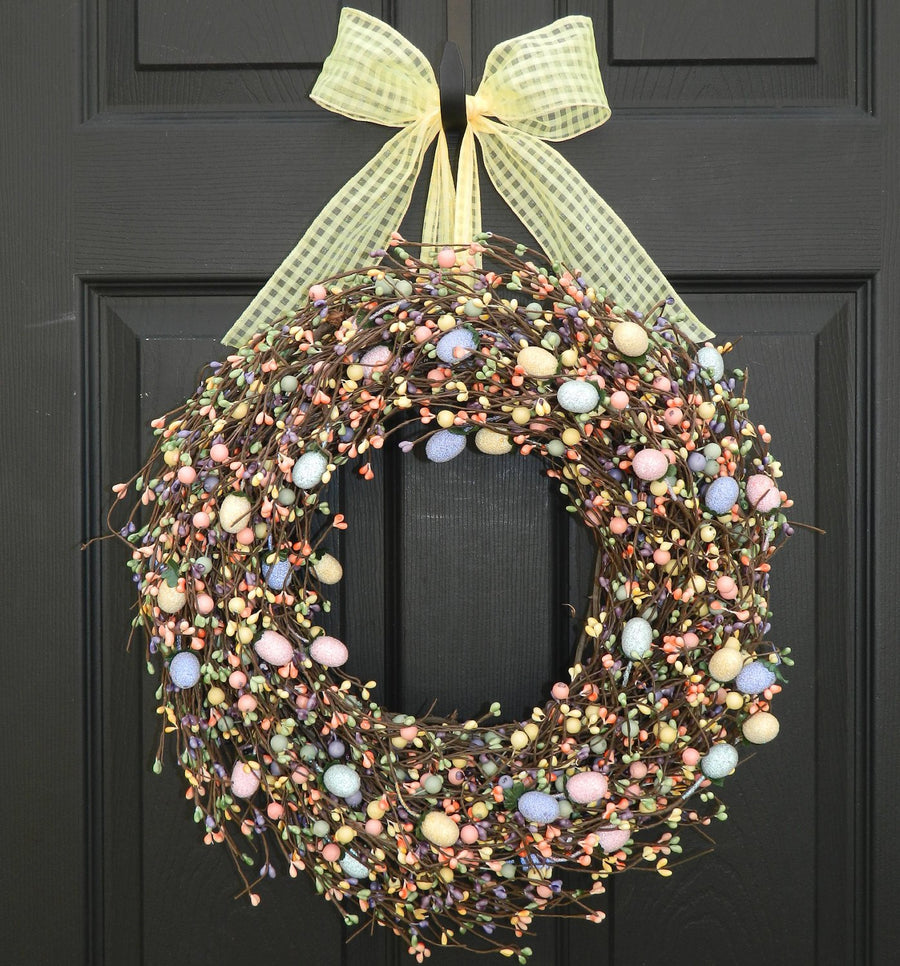 Easter Egg Wreath with Bow
