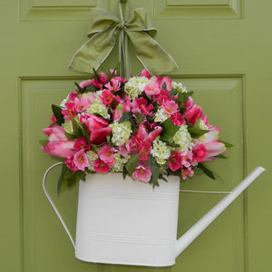 Hydrangea Watering Can Door Hanger